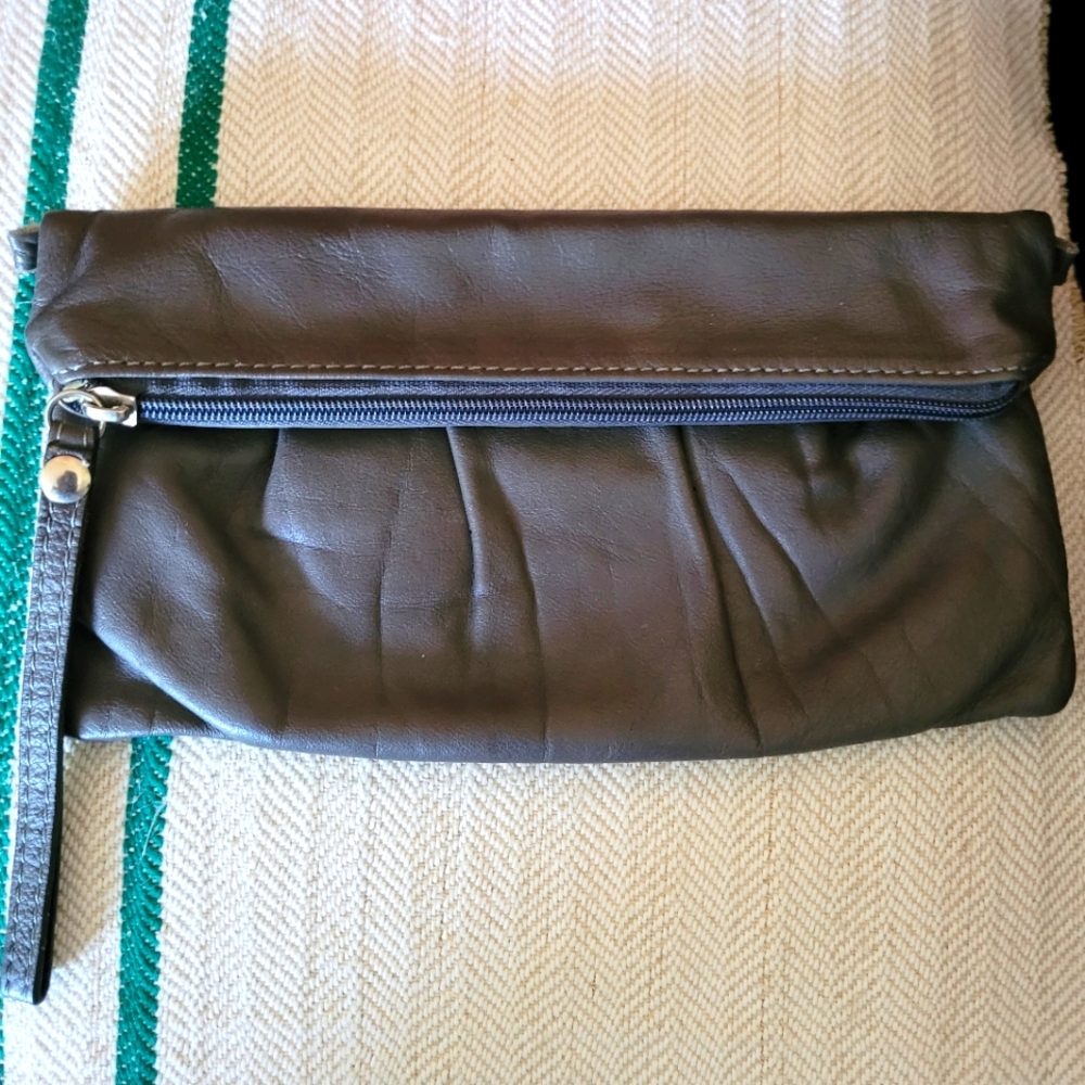 Genuine Italian Leather Wristlet Clutch
